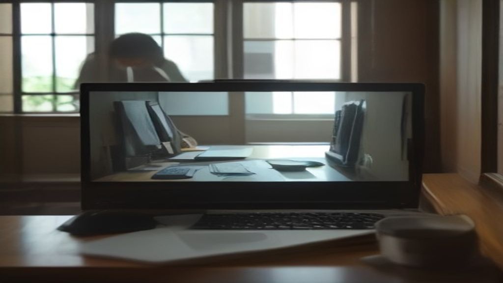[本文IMAGE_3] split screen showing keyword research tool on laptop, person taking notes in notebook, japanese home workspa