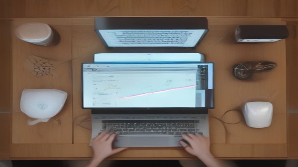 [本文IMAGE_3] overhead view of workspace with laptop showing colorful heatmap visualization, wireless mouse and keyboard, 