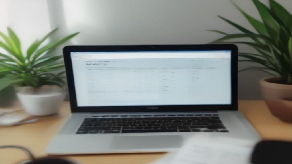 [本文IMAGE_4] desk calendar with content schedule written, sticky notes with planning ideas, laptop in background showing 