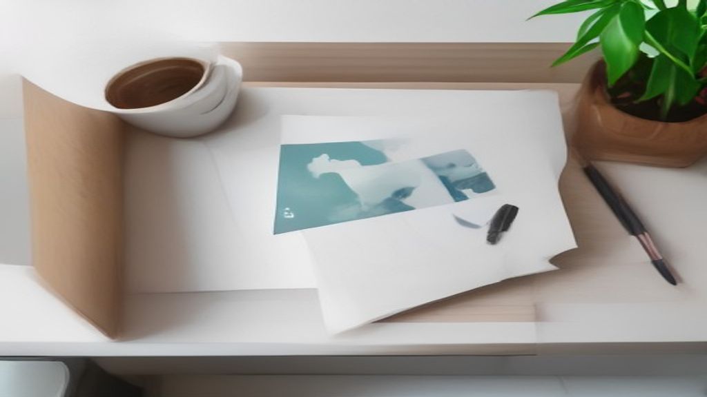 [本文IMAGE_2] overhead view of creative workspace with digital tablet, colorful illustration prints scattered on white des