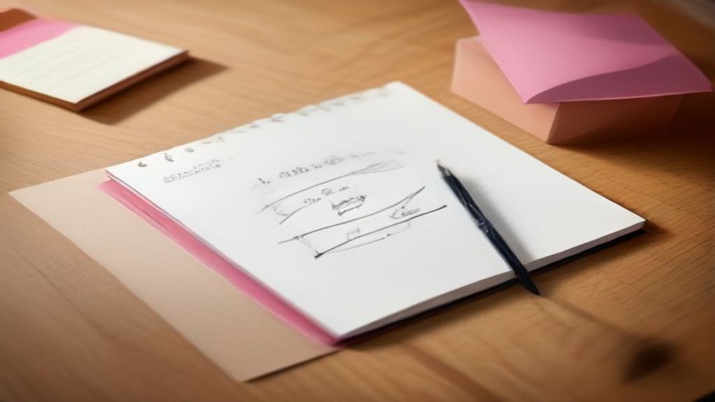 [本文IMAGE_2] close-up of hands writing on notebook with colorful sticky notes and mind map diagram, wooden desk surface, 