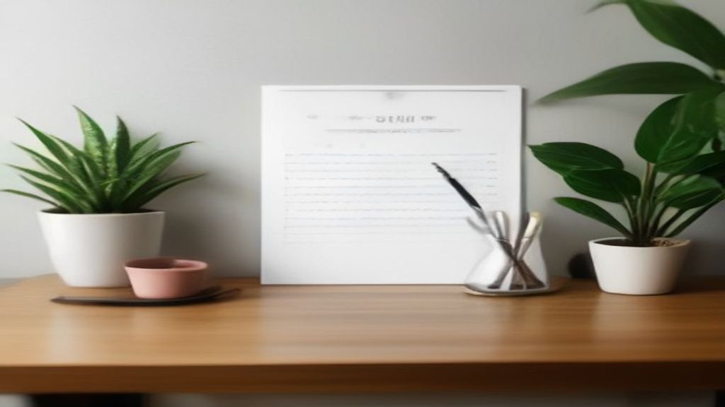 [本文IMAGE_4] neat desk with checklist on paper, pen marking checkboxes, small succulent plant, motivational workspace set