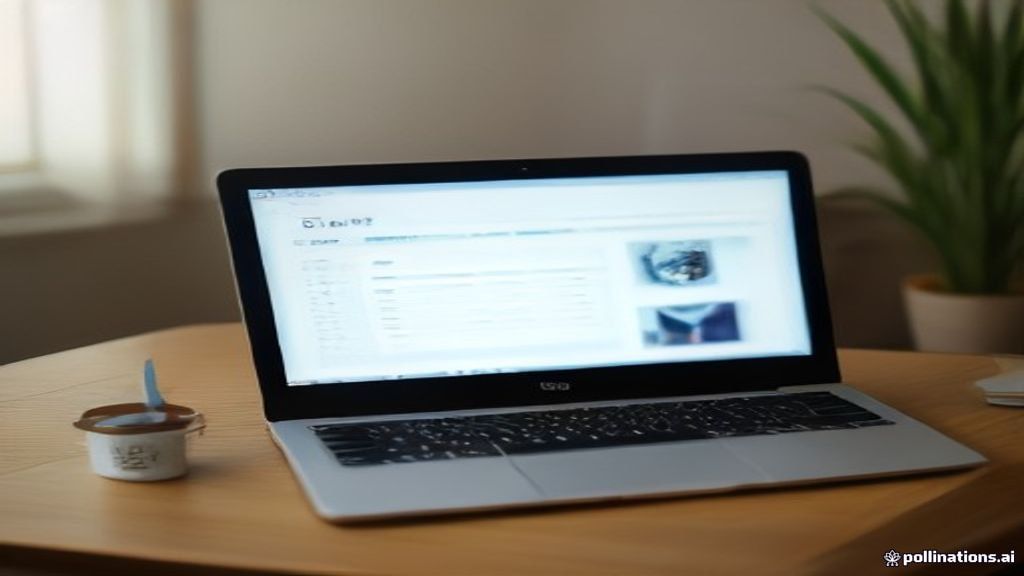 [本文IMAGE_3] laptop screen showing online shop dashboard with sales chart, handmade products beside keyboard, notebook wi