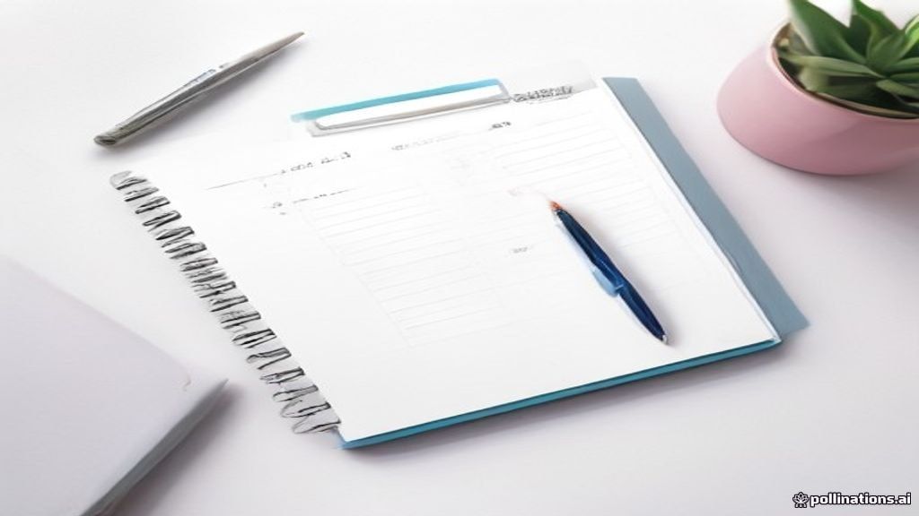 [本文IMAGE_2] Notebook with handwritten keyword research notes and colorful highlighters, japanese stationery aesthetic, o